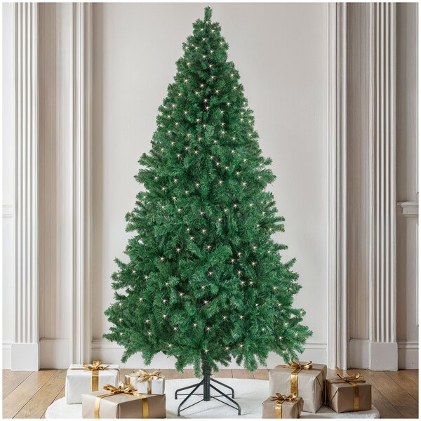 Tectake Umělý vánoční stromek Dasher, realistický vzhled - 230 cm, se světýlky