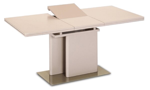 TEMPO Jídelní rozkládací stůl, capuccino extra vysoký lesk, 120-160x80 cm, Virat