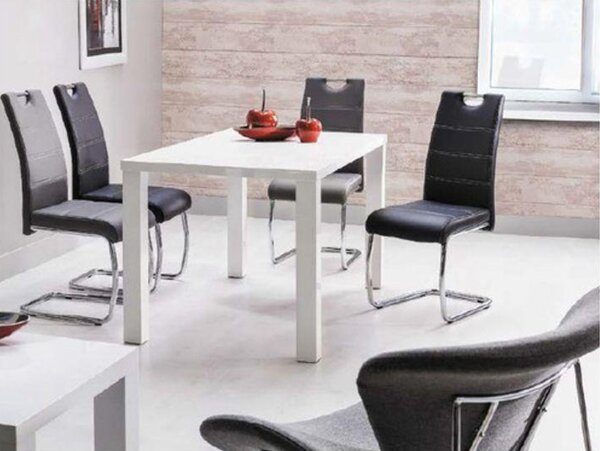 KONDELA Jídelní stůl, bílá vysoký lesk HG, 140-180x80 cm, ASPER NEW TYP 1