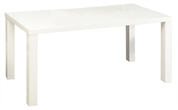 KONDELA Jídelní stůl, bílá vysoký lesk HG, 140-180x80 cm, ASPER NEW TYP 1