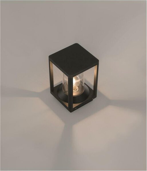 NOVA LUCE venkovní sloupkové svítidlo LOEVE antracitový hliník a čirý akryl E27 1x12W 220-240V IIP65 bez žárovky 9193102