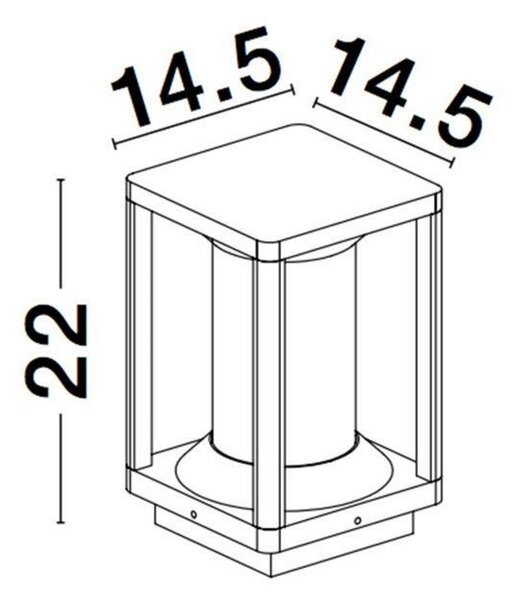 NOVA LUCE venkovní sloupkové svítidlo LOEVE antracitový hliník a čirý akryl E27 1x12W 220-240V IIP65 bez žárovky 9193102