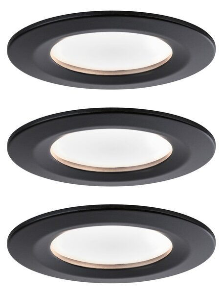 Paulmann 94474 LED Coin Nova round, set kulatých bodovek v černé úpravě, LED 3x6W 2700K tříkrokové stmívání, prům. 7,8cm