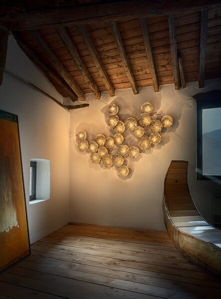 Catellani & Smith Luxusní nástěnné/stropní LED svítidlo Gold Moon, 2700K, 6x1,1W