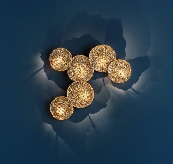 Catellani & Smith Luxusní nástěnné/stropní LED svítidlo Gold Moon, 2700K, 6x1,1W