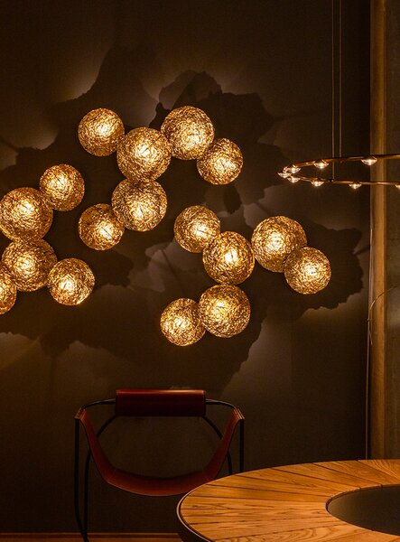 Catellani & Smith Luxusní nástěnné/stropní LED svítidlo Gold Moon, 2700K, 6x1,1W
