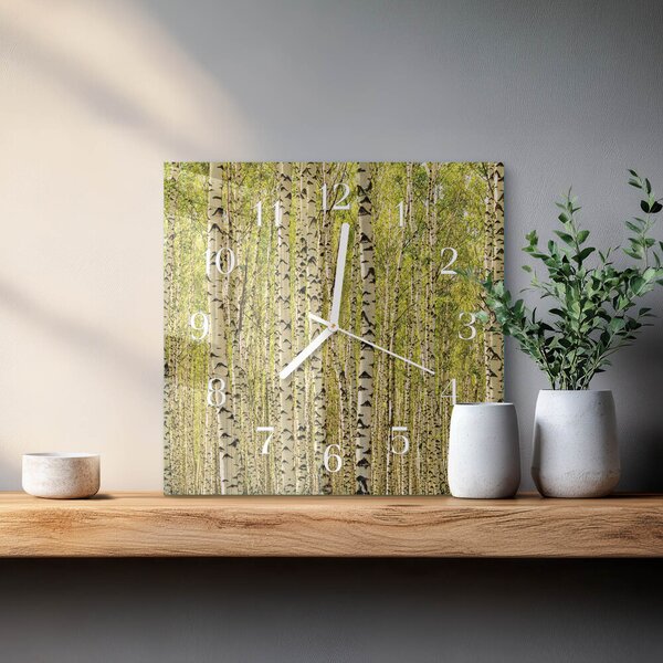 Skleněné hodiny Březový les zskb-30x30-00080247