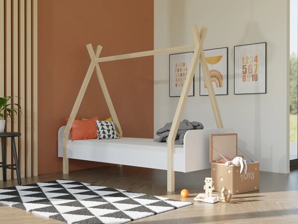 Dětské domečkové jednolůžko MODULAR ve tvaru teepee 90x200 cm, Zvolte variantu: Bez čela