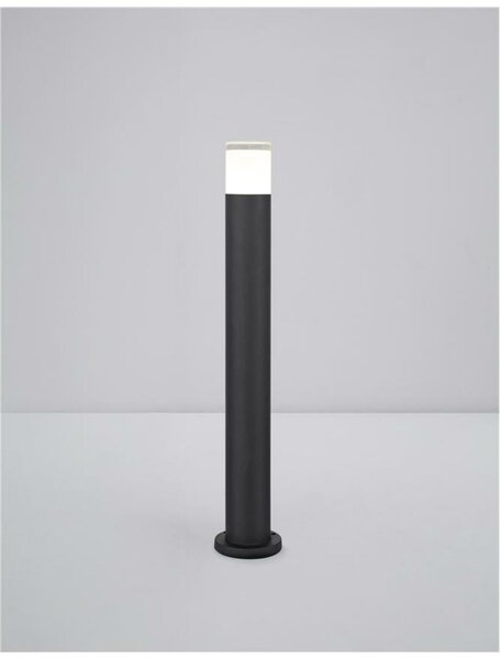 NOVA LUCE venkovní sloupkové svítidlo NOTEN LED černý hliník čirý a bílý akryl 8W 3000K 220-240V IP65 120st. IP65 9905021