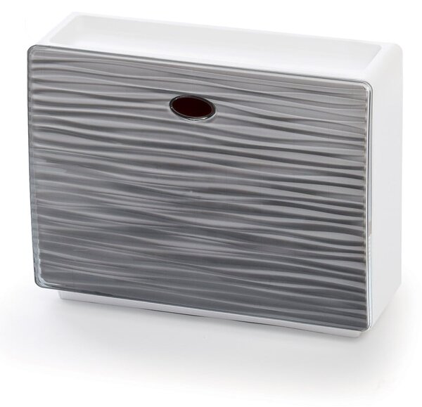 Bílo-šedý plastový výklopný botník Mono Wave – Domopak