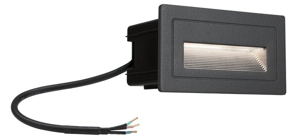 Paulmann 94383 Long, černé venkovní zápustné svítidlo do stěny 230V, 2W LED 3000K, 10,3x5,8cm IP44