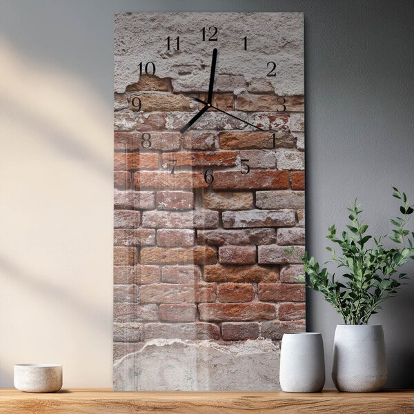 Skleněné hodiny vertikální Cihlový zsppc-30x60-00178410