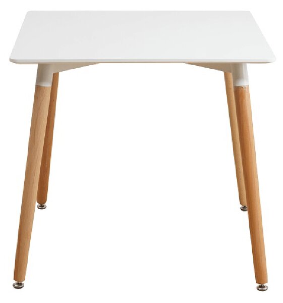 Jídelní stůl, bílá/buk, 70x70 cm, DIDIER 3 NEW