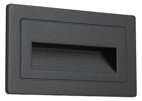 Paulmann 94383 Long, černé venkovní zápustné svítidlo do stěny 230V, 2W LED 3000K, 10,3x5,8cm IP44