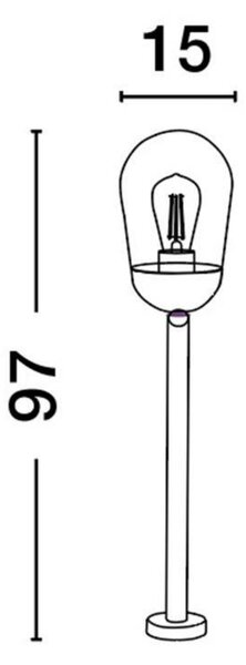 NOVA LUCE venkovní sloupkové svítidlo OMIKA tmavě šedý hliník a čiré sklo E27 1x12W 220-240V bez žárovky IP54 9060196