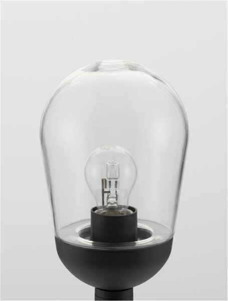 NOVA LUCE venkovní sloupkové svítidlo OMIKA tmavě šedý hliník a čiré sklo E27 1x12W 220-240V bez žárovky IP54 9060196