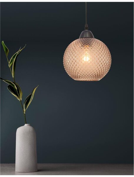 Nova Luce Závěsné svítidlo VIENTI, 18cm, E27 1x12W Barva: Modré sklo