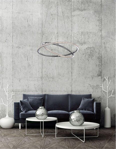 Nova Luce Závěsné LED svítidlo LIVORNO chromovaný hliník a akryl nastavitelné 29W 3000K