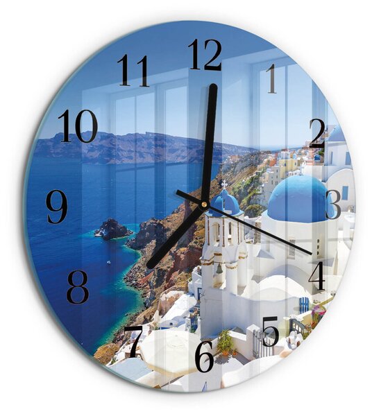 Skleněné nástěnné hodiny Santorini zsoc-fi30-00175940