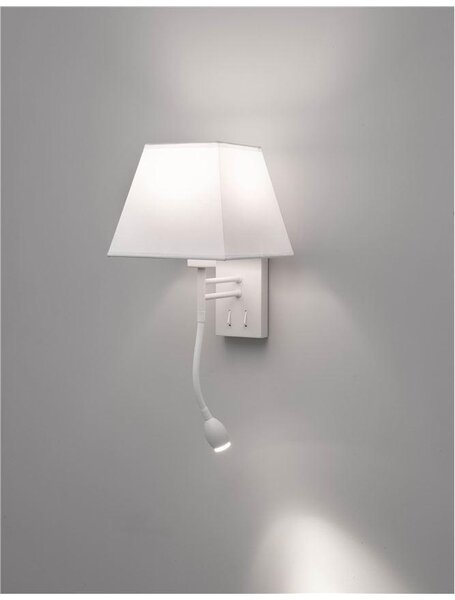 Nova Luce Nástěnné svítidlo VALENCIA, E27 1x40W 3W čtecí lampička / vypínač na těle Barva: Bílá