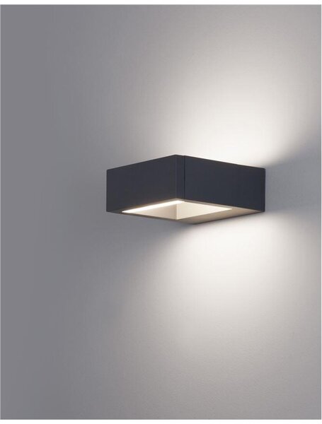 Nova Luce Venkovní nástěnné svítidlo BLISS tmavě šedý hliník akrylový difuzor LED 7W 3000K 56st. IP54 vč. driveru