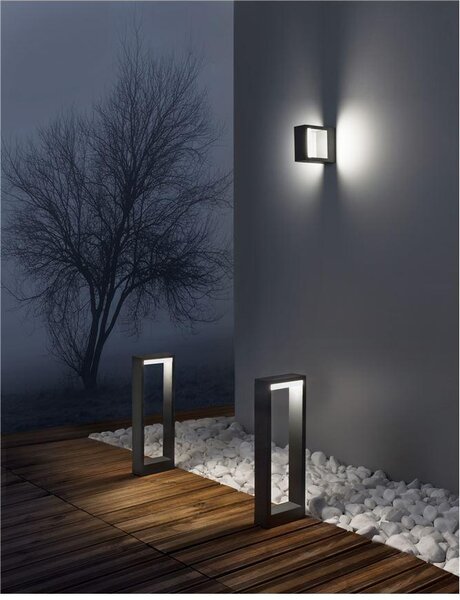 Nova Luce Venkovní sloupkové svítidlo BLISS tmavě šedý hliník akrylový difuzor LED 7W 3000K 56st. IP54 vč. driveru