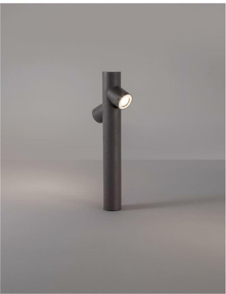 NOVA LUCE venkovní sloupkové svítidlo RAMO tmavě šedý hliník skleněný difuzor GU10 2x7W 220-240V IP65 bez žárovky 9291703