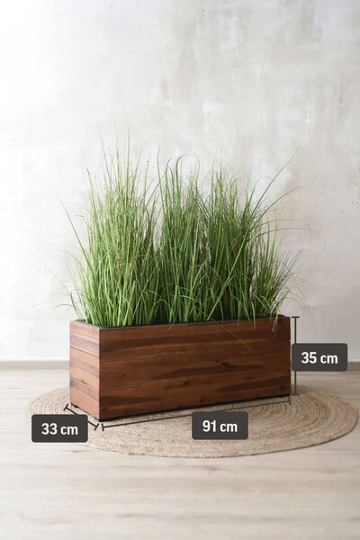 Dřevěný truhlík MAXI, dřevo, šířka 91 cm, hnědý