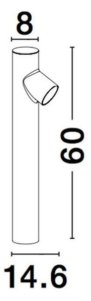 NOVA LUCE venkovní sloupkové svítidlo RAMO tmavě šedý hliník skleněný difuzor GU10 1x7W 220-240V IP65 bez žárovky 9291702