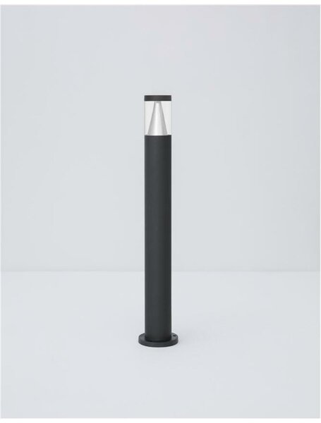 NOVA LUCE venkovní sloupkové svítidlo ROCK černý hliník stříbrný hliník a čirý akryl LED 8W 3000K 220-240V 120st. IP65 9905024