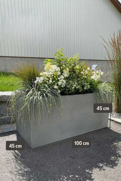 Truhlík MAXI, sklolaminát, šířka 100 cm, beton design