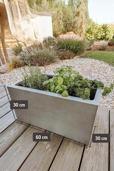 Truhlík MAXI, sklolaminát, šířka 60 cm, beton design