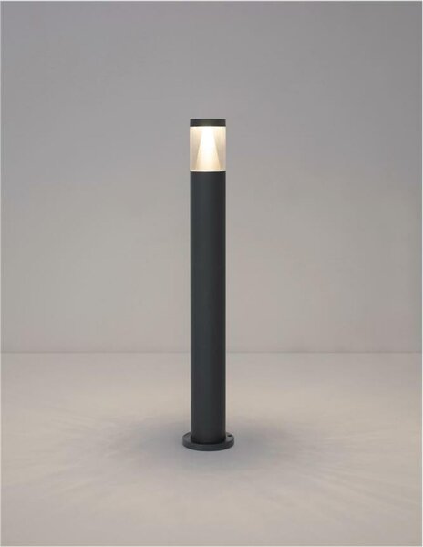 NOVA LUCE venkovní sloupkové svítidlo ROCK černý hliník stříbrný hliník a čirý akryl LED 8W 3000K 220-240V 120st. IP65 9905024