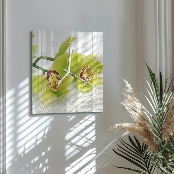 Skleněné hodiny Orchidej zskb-30x30-00084027