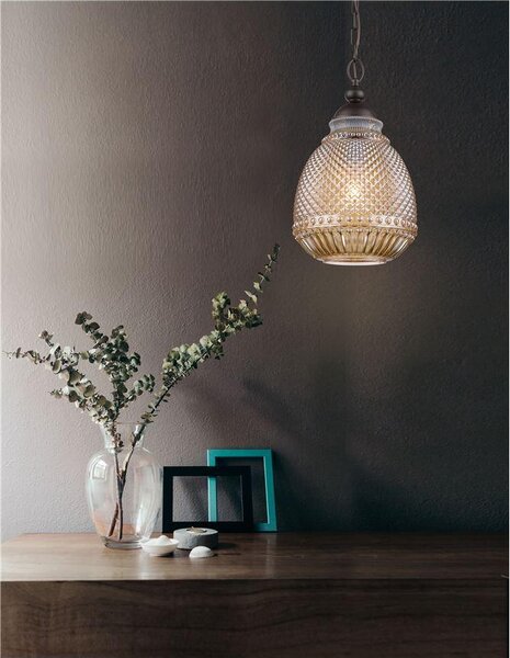 Nova Luce Závěsné svítidlo TOULON, 27cm, E27 1x12W Barva: Kouřové sklo