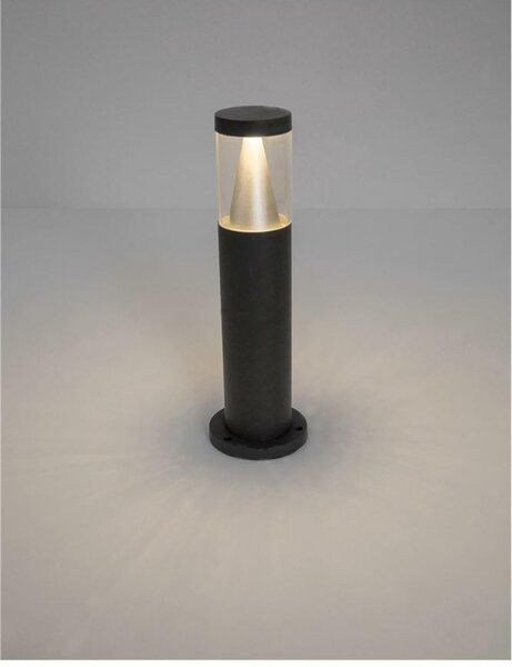 NOVA LUCE venkovní sloupkové svítidlo ROCK černý hliník stříbrný hliník a čirý akryl LED 8W 3000K 220-240V 120st. IP65 9905025