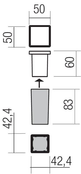 Redo 90040 Xpi, venkovní zápustné orientační svítidlo LED 2,3W 3000K, bílá, 5x5cm, IP54