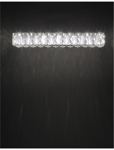 Nova Luce Nástěnné LED svítidlo CORONA chromovaný hliník K9 křišťál 8W 3000K