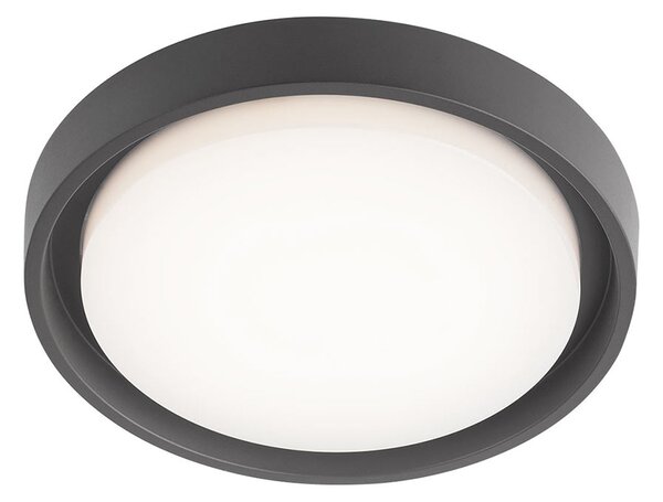 Redo Venkovní kulaté LED stropní svítidlo BEZEL 75W, IP54, Ø 27cm Barva: Antracit