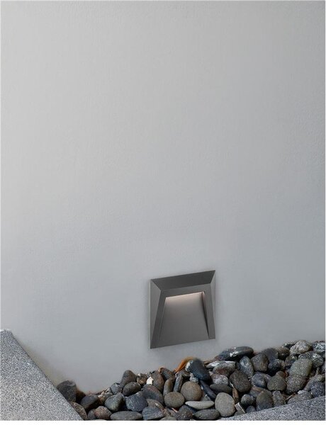 Nova Luce Venkovní nástěnné svítidlo LUTON tmavě šedý ABS LED 1.2W 3000K IP65, vč. driveru