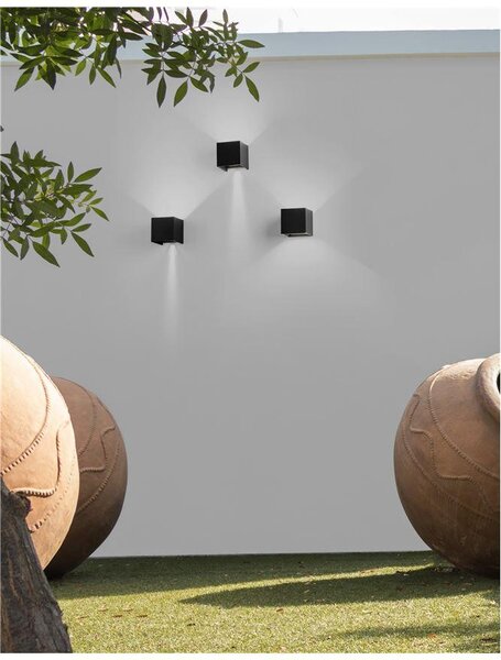 Nova Luce Venkovní nástěnné svítidlo COMO černý hliník LED 2x3W 3000K nastavitelný úhel 0-90st. IP54