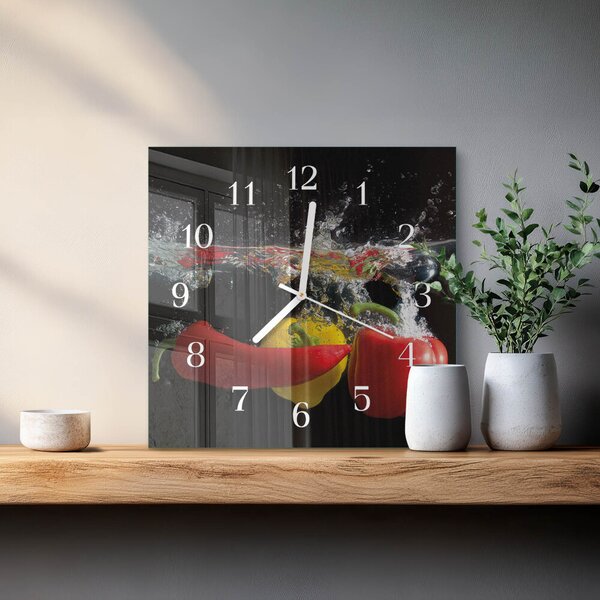 Skleněné hodiny Pepř zskb-30x30-00059234