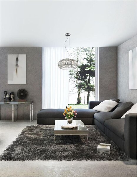 Nova Luce Závěsné svítidlo VALENCE čirý křišťál a bílé sklo, G9 6x42W