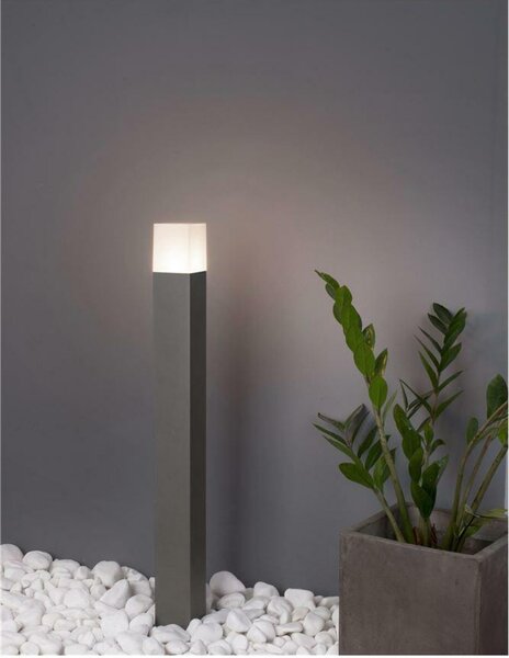 NOVA LUCE venkovní sloupkové svítidlo STICK tmavě šedý hliník bílý akryl E27 1x12W 220-240V IP54 bez žárovky 71371101