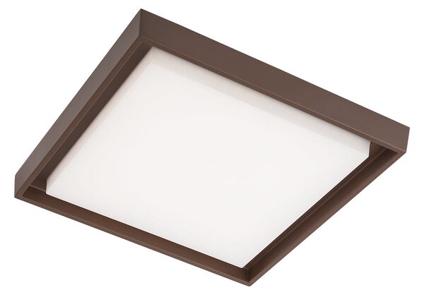 Redo 9191 Bezel, venkovní stropní svítidlo LED 30W 3000K, rezavohnědá, 34 x 34 cm, IP54