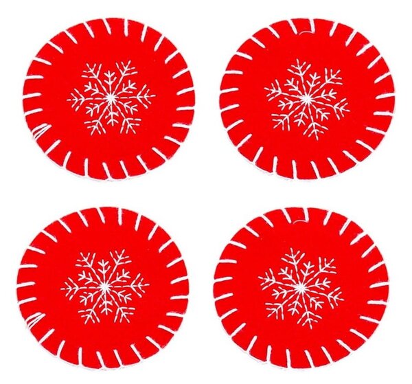 Červené podtácky s vánočním motivem v sadě 4 ks – Casa Selección