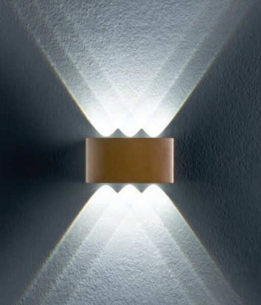 Redo 90227 Fabo, venkovní hnědé nástěnné svítidlo se svícením nahoru/dolů LED 6W 3000K, délka 17cm IP54