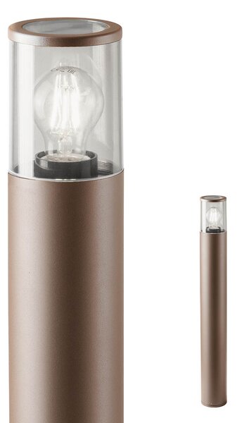 Redo 90048 Fred, venkovní tmavěhnědý sloupek 1xE27 max. 20W, výška 75cm, IP54