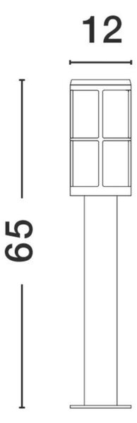 NOVA LUCE venkovní sloupkové svítidlo STONE černý hliník a akryl E27 1x12W 220-240V IP54 bez žárovky 9002860