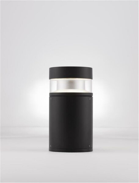 NOVA LUCE venkovní sloupkové svítidlo TALA černý hliník a akryl LED 12W 3000K 100-240V 180st. IP54 9026123